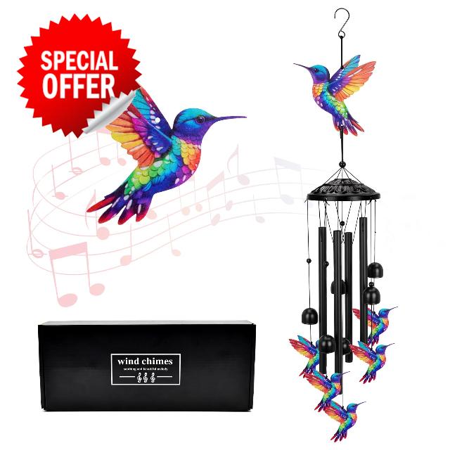 Wind Chimes Outdoor with a Hummingbird