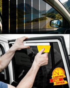 5% VLT Car Window Tint Solar Film 6 Metre Roll - Professional Accessories                                                          Auto & Home Glass | Limo Black Privacy + High UV Block | Includes Installation Tool Ki