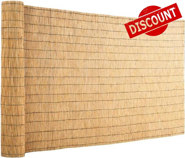 Natural Peeled Reed Fence Screening 1.8m x 4m