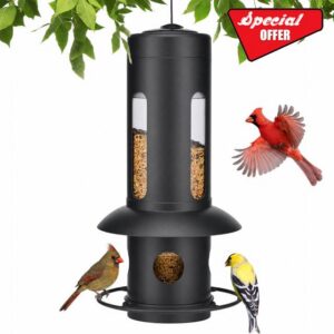 Kingsyard Squirrel Proof Bird Feeder for Outdoors Hanging