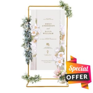 Gold Metal Wedding Arch Stand 2m