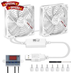 aceyoon 140mm USB Dual Fan with Digital Temperature Controller