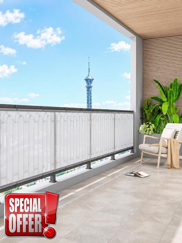 Frosted Balcony Privacy Screen with Grommets