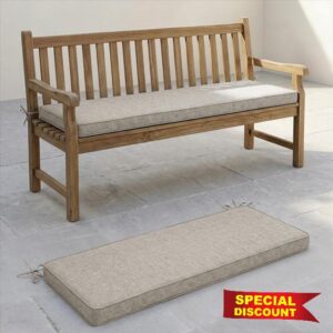 Extra Thick 5 cm Comfort Washable Linen Bench Cushion 95x40cm