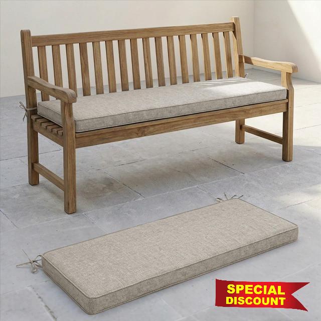Extra Thick 5 cm Comfort Washable Linen Bench Cushion 95x40cm
