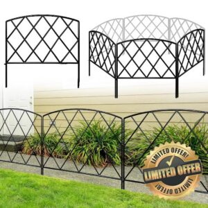 Thealyn Decorative Garden Fence 60cm (H) x 6m (L) Rustproof Metal Fence Panels No Dig Fence for Dogs Yard Patio Animal Barrier Flower Bed (Art Deco)
