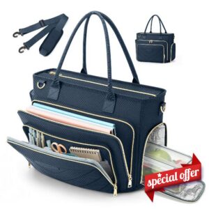 Laptop Bags for Women Teacher Work Tote 15.6 Inch with Lunch Compartment                                                          Ladies Laptop Handbag With Bottle Holder
