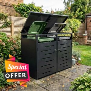 Nicoman Double Wheelie Bin Store with Lockable Door