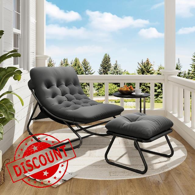 Aoxun Garden Rocking Chairs with Stool