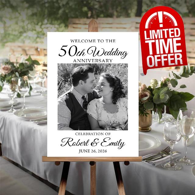 Personalized 50th Anniversary Yard Sign
