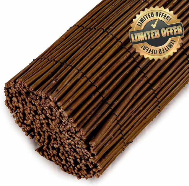 Willow Fence Screening 2m x 4m Natural Brown Privacy Screen Garden Fence Screening Roll Outdoor Willow Fence Panels for Garden Patio Balcony