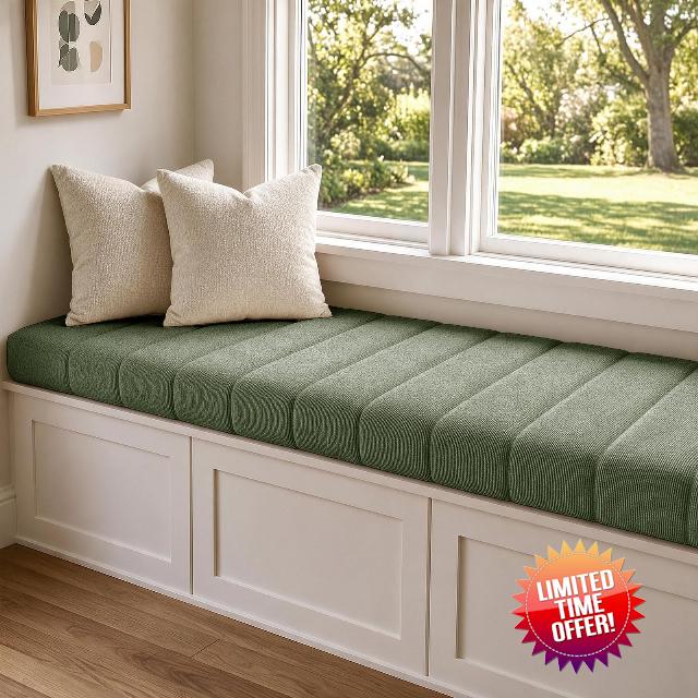 Bench Cushion - 125cm/155cm/85cm/95cm x 40cm/30cm Non Slip Indoor Seat Pad                                                          Comfort 5cm Thick Bay Window Seat Pad - Removable Cover Indoor Furniture Bench Cushions Anti-Cat Scratch for Entryway Chai