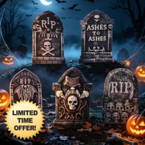 25.6" Halloween Tombstones Outdoor Graveyard Decorations