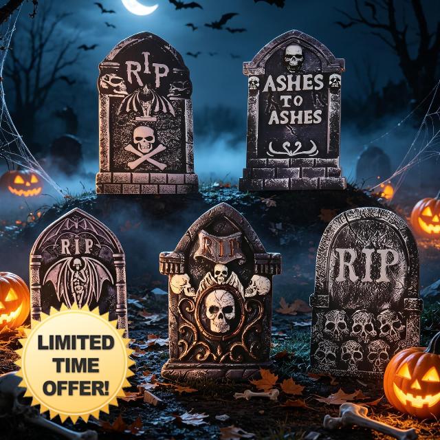 25.6" Halloween Tombstones Outdoor Graveyard Decorations