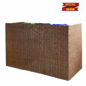 Coopers of Stortford - Triple Willow Wheelie Bin Screen - 3 Panels with Hinged Access for Easy Bin Collection - Garden Privacy Scree