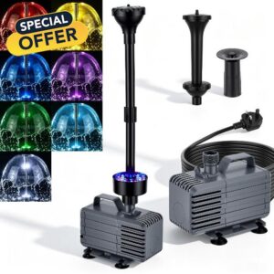 60W Water Feature Pump with 7 LED Lights