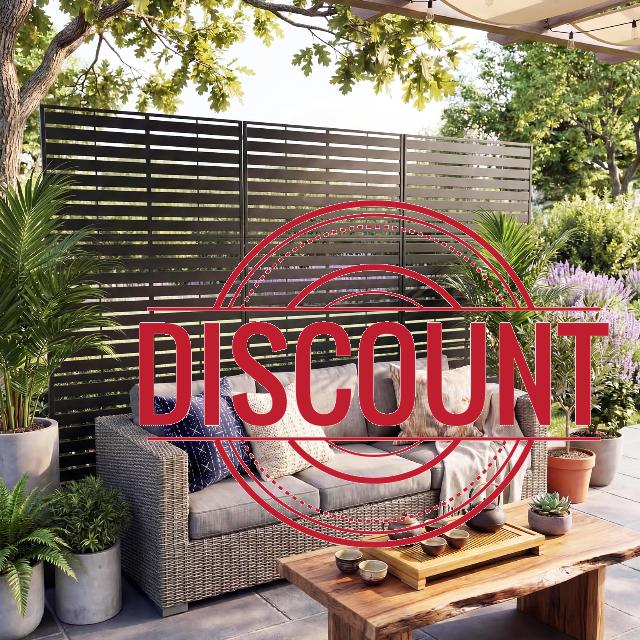 GarveeLife Freestanding Metal Outdoor Privacy Screen Rustproof Garden Fence Panel with Stand for Patio Balcony Divider AC Unit Cover Modern Decorative Screen Wind Barrie