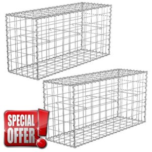 2X Gabion Cages 100 x 50 x 30 cm