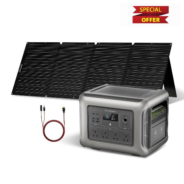 ALLPOWERS R2500 V2 2500W Portable Power Station 1920Wh w/Solar Panel 100W | Full Charge in 1 Hr