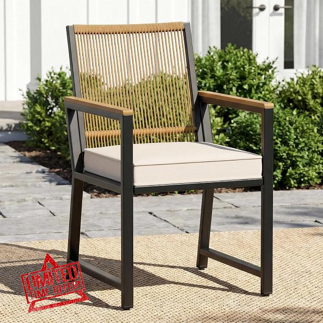 LIFERUN Rattan Garden Chairs with 7cm Removable Cushion