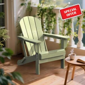 Mona Vale Folding Adirondack Chair HDPE Outdoor Garden Patio Armchair                                                          Folding Design