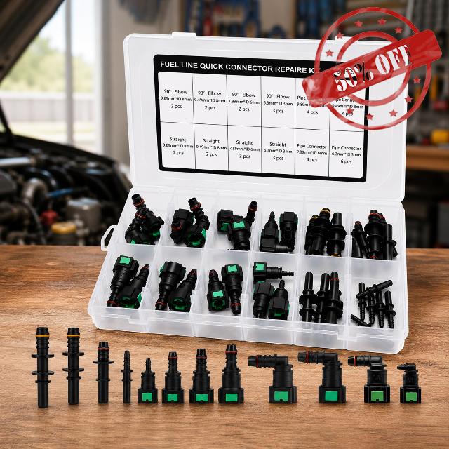 36 PCS Fuel Line Quick Connector Set: 12 Sizes SAE Fuel Hose Fittings Kit                                                          9.89mm 9.49mm 7.89mm 6.3mm - Straight & 90° Elbow Fuel Pipe Connectors for Automotive Motorcycles Marine Equipme
