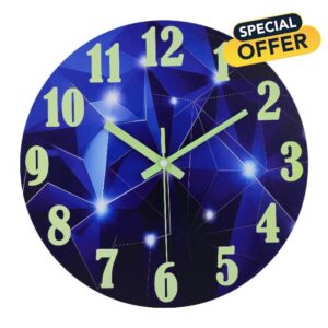 jomparis Outdoor Clocks Waterproof 12 Inch Galaxy Night Light Glass Wall Clock for Pool Patio Bathroom