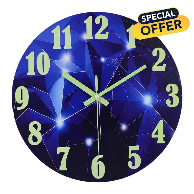jomparis Outdoor Clocks Waterproof 12 Inch Galaxy Night Light Glass Wall Clock for Pool Patio Bathroom