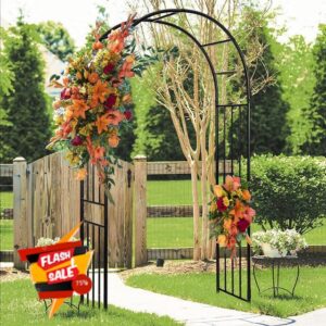 Heavy Duty Metal Garden Arch Trellis Arbor for Climbing Roses & Vines                                                          Freestanding 2 Panel Privacy Screen