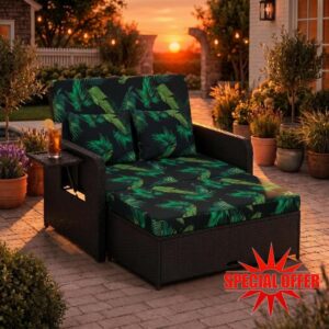 LiveGo Outdoor Wicker Daybed Cushion Cover