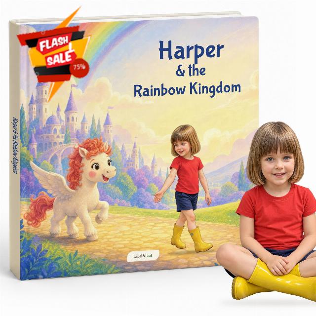 Personalised Children's Story Book – The Rainbow Kingdom – Custom Name and Photo Hardcover