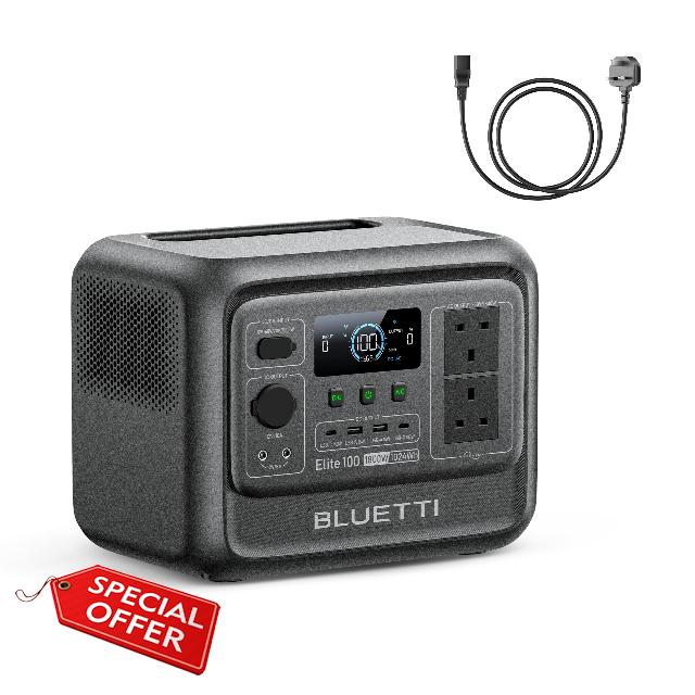 BLUETTI Elite 100 V2 Portable Power Station 1024Wh 1800W Generator                                                          3600W Surge Power LFP Battery Backup