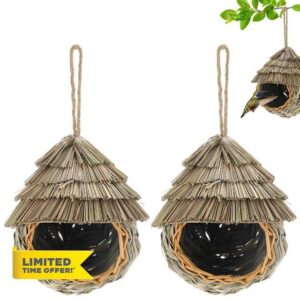 M METERXITY 2-Pack Hanging Hummingbird Nest House