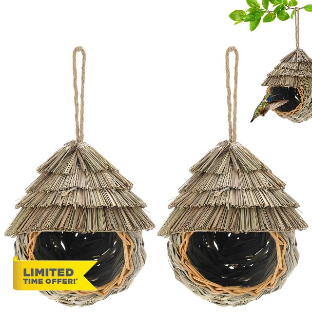 M METERXITY 2-Pack Hanging Hummingbird Nest House