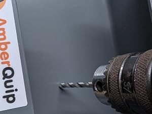 Close-up sequence showing measurement of a small object using a precision measuring tool or caliper against a beige surface.