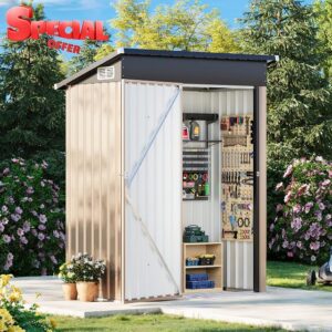 CoziBB 5x3 ft Metal Garden Shed