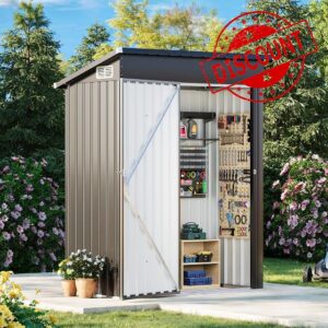 CoziBB 5x3 ft Metal Garden Shed