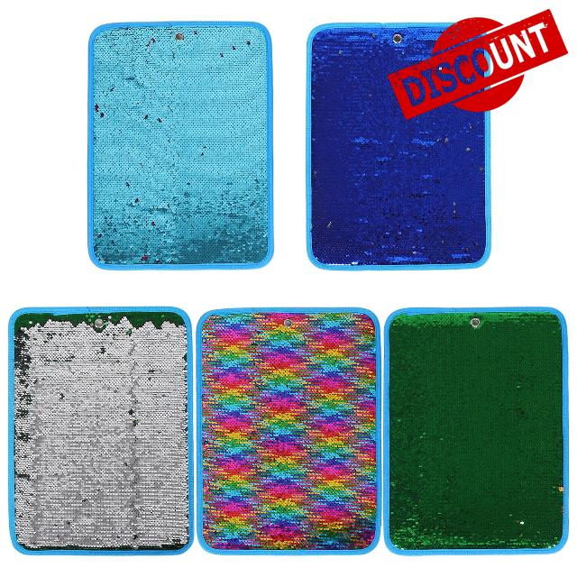 INOOMP 5pcs Sequin Sensory Flip Mat