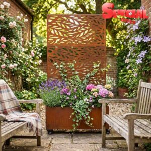 Nicoman Indoor/Outdoor Privacy Screen with Planter Box