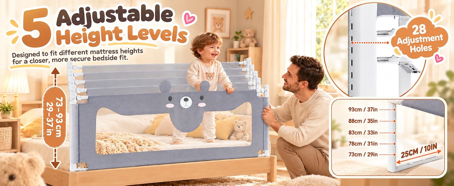 Text reads "Cute Bear Design" and "with Breathable Mesh". Portable baby playpen features adorable bear design with mesh panels, storage pockets, and colorful accessories included.