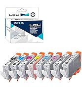 Four 70ml bottles of printer ink in black, yellow, magenta, and cyan colors. Product box visible with LCL branding. Bottles labeled with ink type and volume.